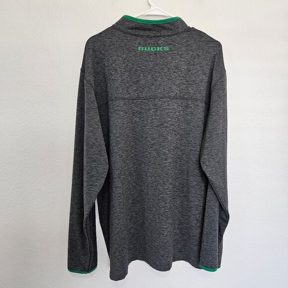 Colosseum Oregon Ducks Heathered Quarter Zip Long Sleeve Pullover, Mens XXL - Picture 7 of 8